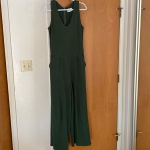 Pact forest green sleeveless jumpsuit